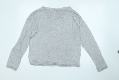 Avenue Womens Grey Round Neck  Viscose Pullover Jumper Size 12