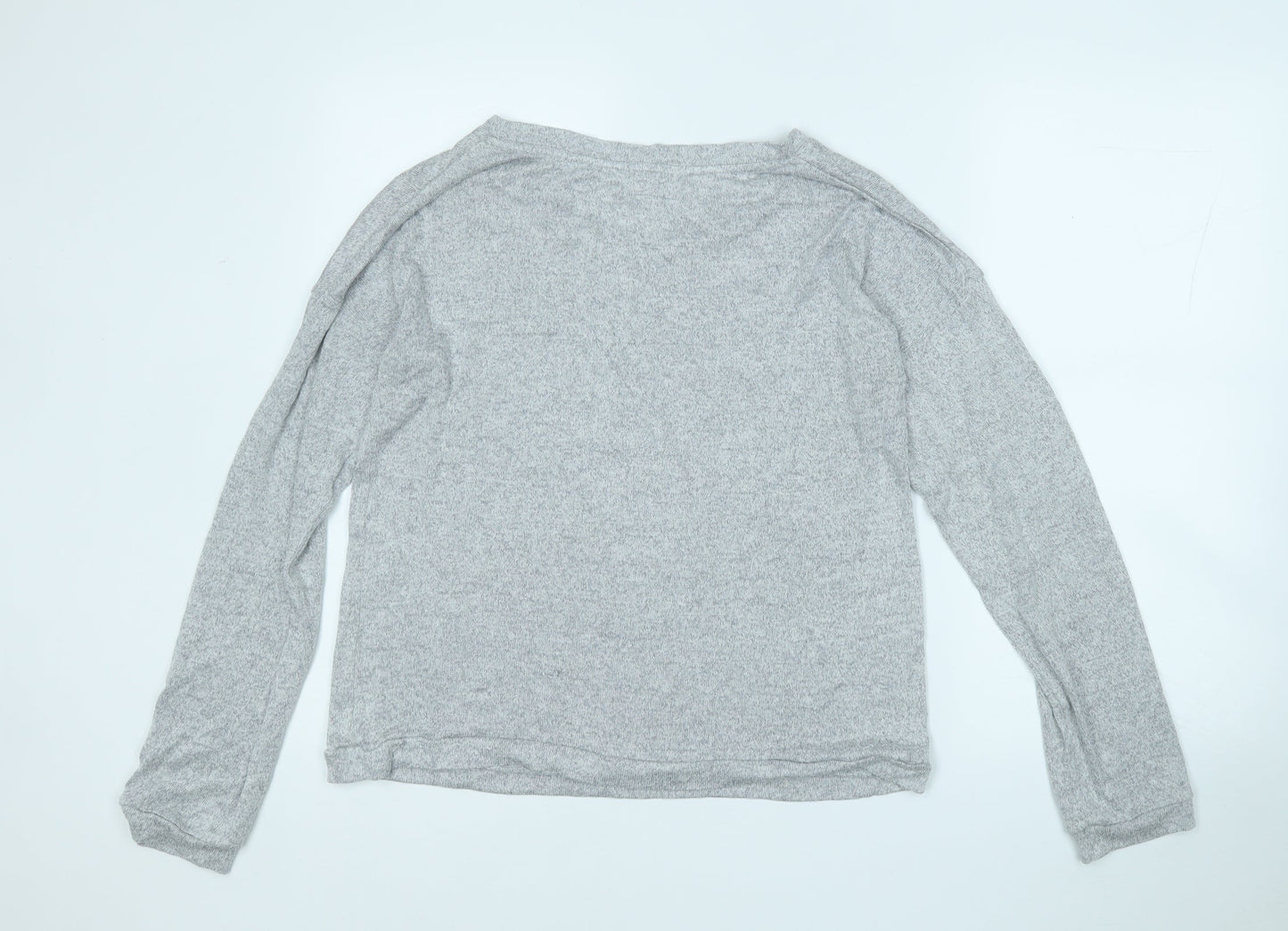 Avenue Womens Grey Round Neck  Viscose Pullover Jumper Size 12