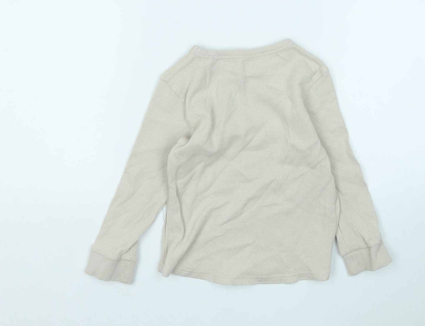 George Boys Beige  Cotton Basic T-Shirt Size 2-3 Years Round Neck
