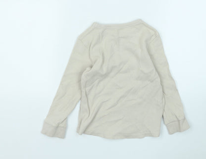George Boys Beige  Cotton Basic T-Shirt Size 2-3 Years Round Neck