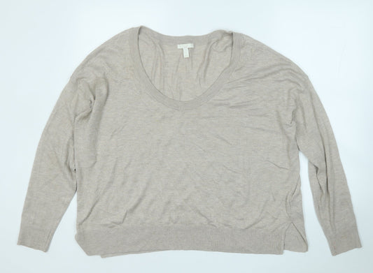 Womens UK Size L H&M Beige Pullover Jumper