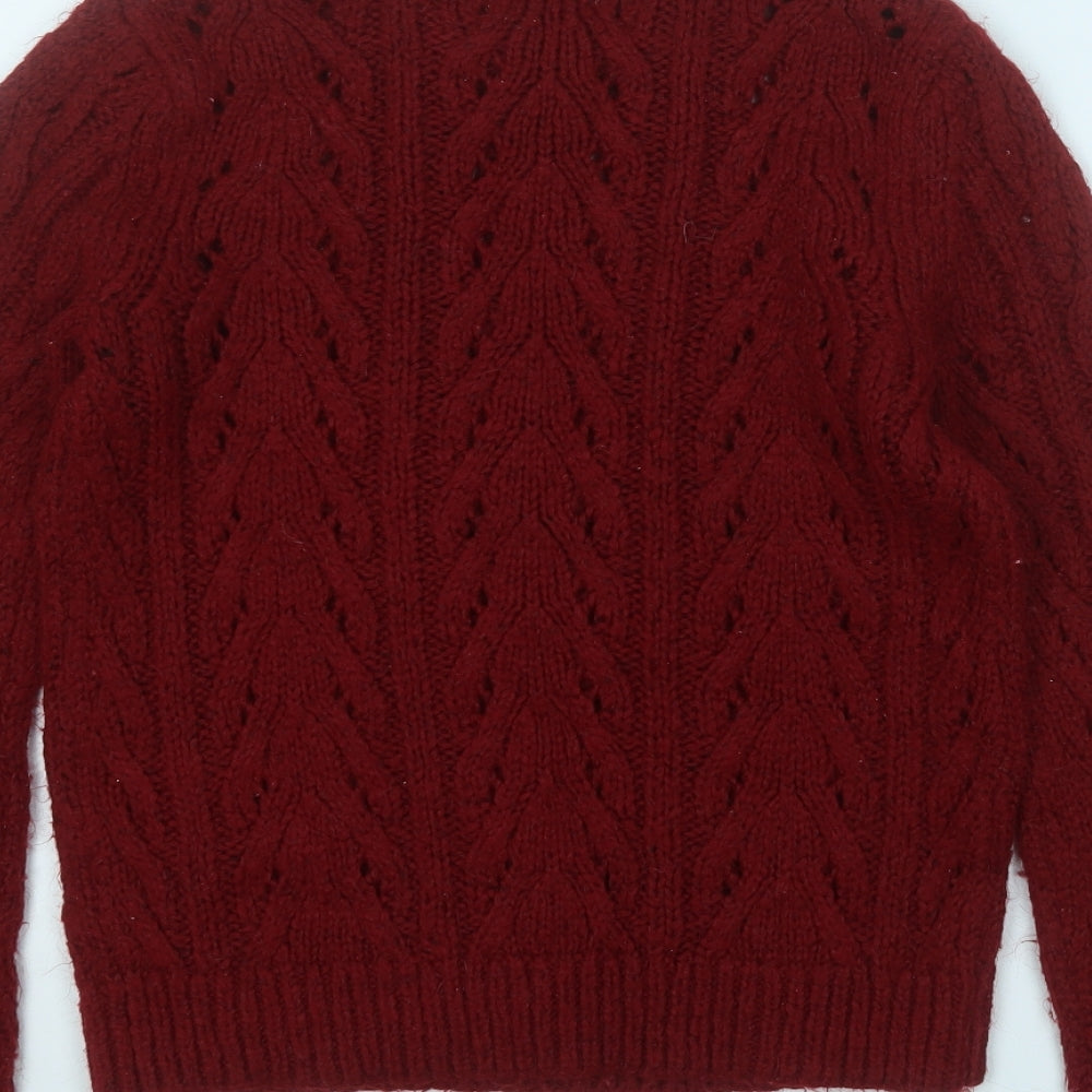 Womens UK Size S Papaya Red Pullover Jumper