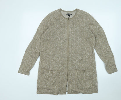 Womens UK Size M ellen reyes Brown Full Zip Jumper