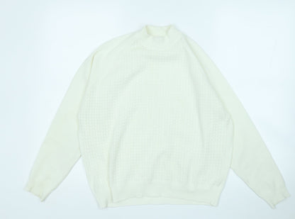 Womens UK Size L Preworn White Pullover Jumper