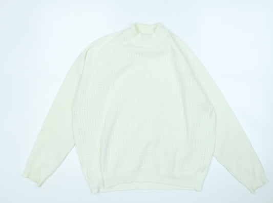 Womens UK Size L Preworn White Pullover Jumper