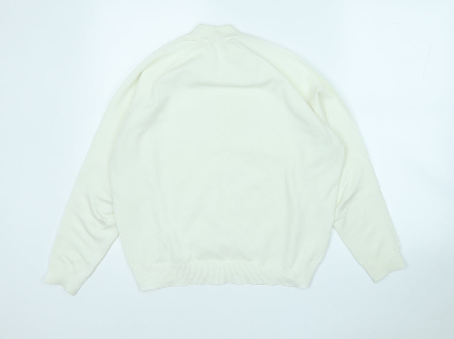 Womens UK Size L Preworn White Pullover Jumper