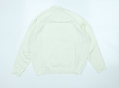 Womens UK Size L Preworn White Pullover Jumper