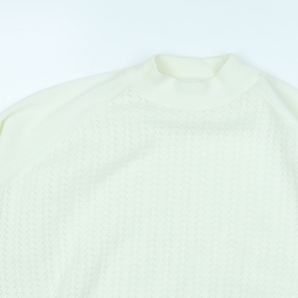 Womens UK Size L Preworn White Pullover Jumper