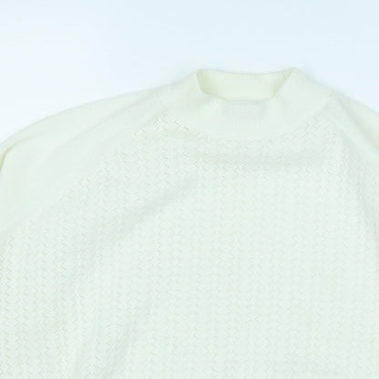 Womens UK Size L Preworn White Pullover Jumper