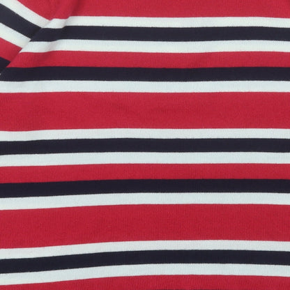 Papaya Womens Pink Round Neck Striped Acrylic Pullover Jumper Size 12