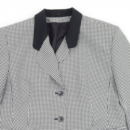 C&A Womens Black Houndstooth  Jacket  Size 16  Button