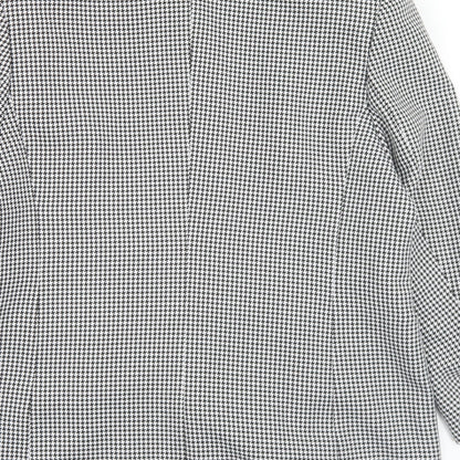 C&A Womens Black Houndstooth  Jacket  Size 16  Button