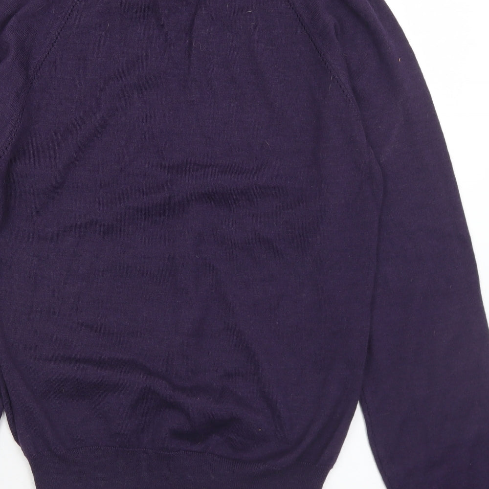River Island  Mens Purple V-Neck  Acrylic Pullover Jumper Size M