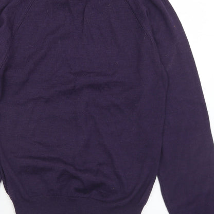 River Island  Mens Purple V-Neck  Acrylic Pullover Jumper Size M