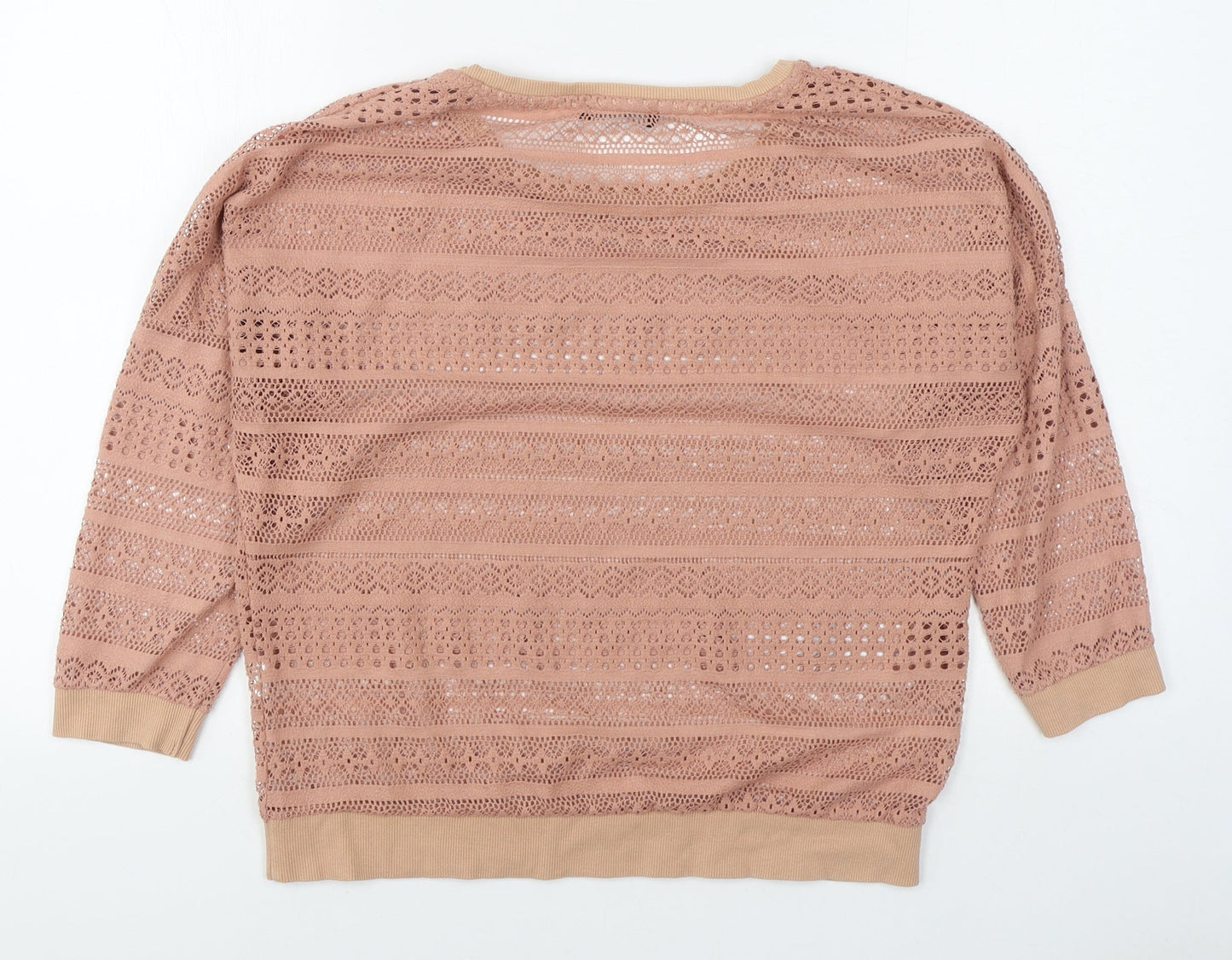 Primark Womens Pink Round Neck  Cotton Pullover Jumper Size 12