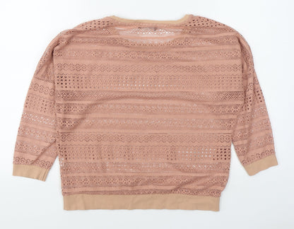 Primark Womens Pink Round Neck  Cotton Pullover Jumper Size 12