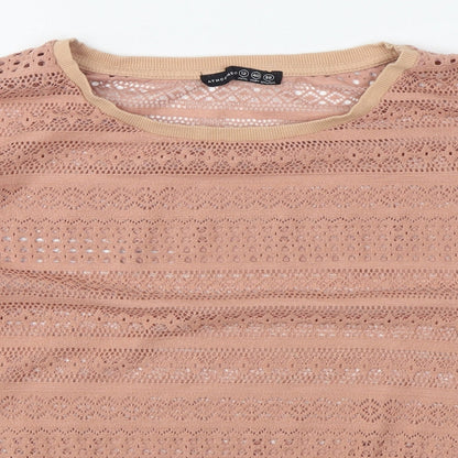 Primark Womens Pink Round Neck  Cotton Pullover Jumper Size 12