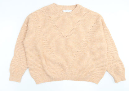 Primark Womens Orange Crew Neck  Acrylic Pullover Jumper Size XL