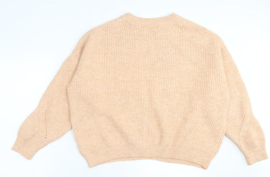 Primark Womens Orange Crew Neck  Acrylic Pullover Jumper Size XL