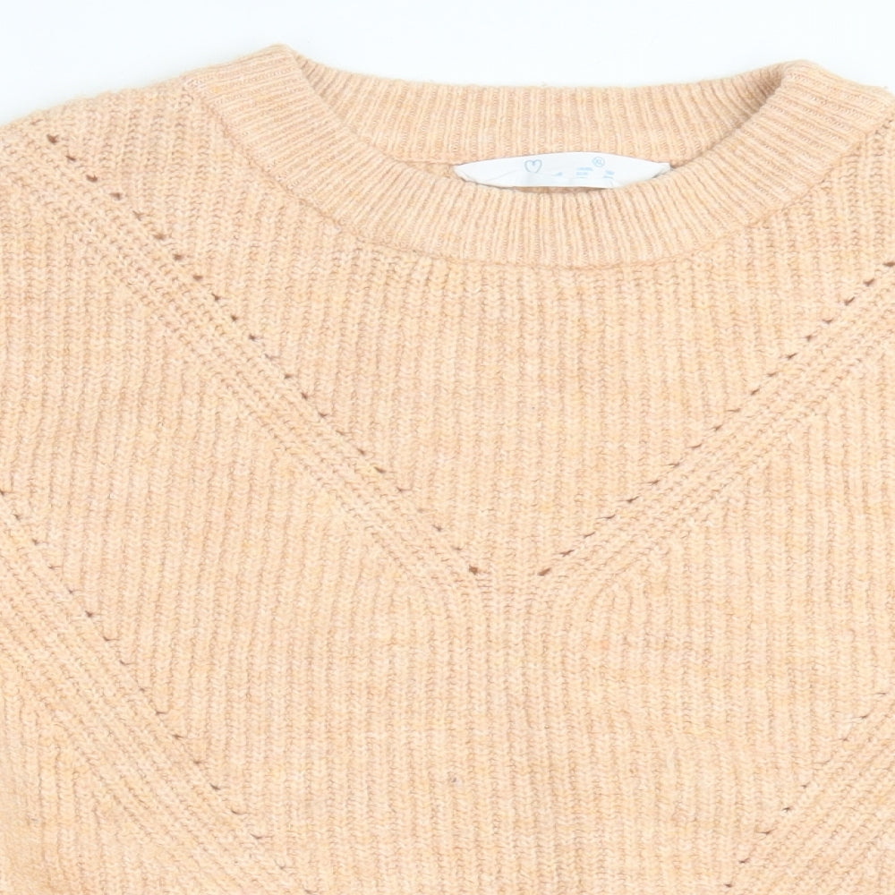 Primark Womens Orange Crew Neck  Acrylic Pullover Jumper Size XL