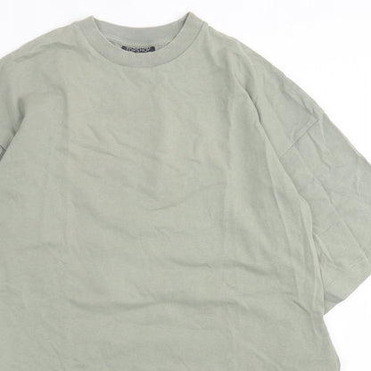 Topshop Womens Green  Cotton T-Shirt Dress  Size XS  Crew Neck Pullover