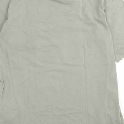 Topshop Womens Green  Cotton T-Shirt Dress  Size XS  Crew Neck Pullover