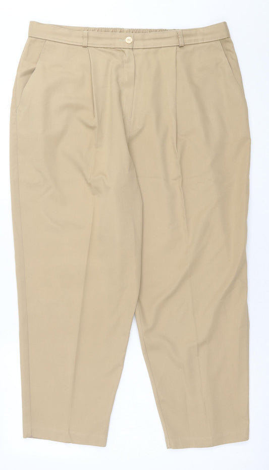 Womens UK Size 18 Essentials Regular Fit  Beige Trousers