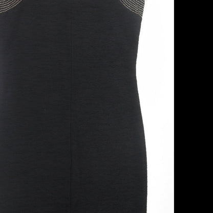 H&M Womens Black  Polyester A-Line  Size M  V-Neck Pullover