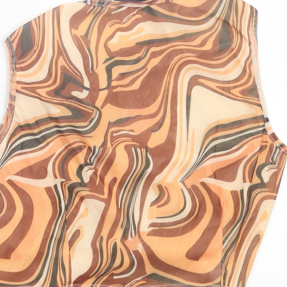 Womens UK Size 6 NaaNaa Brown Cropped Tank