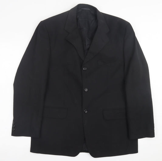Mens UK Size 40 Johnathan Adams Regular Black Suit Jacket
