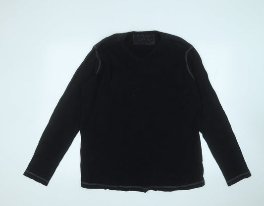 Burton Mens Black Round Neck  Cotton Pullover Jumper Size 2XL   - Ribbed