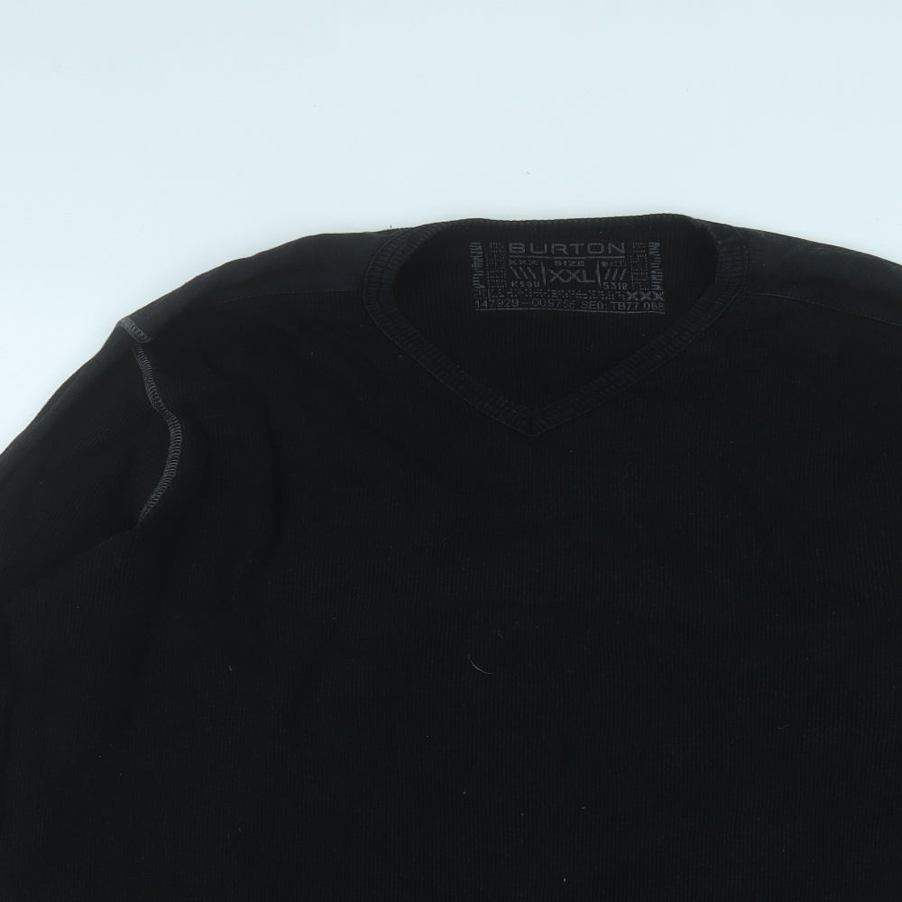 Burton Mens Black Round Neck  Cotton Pullover Jumper Size 2XL   - Ribbed