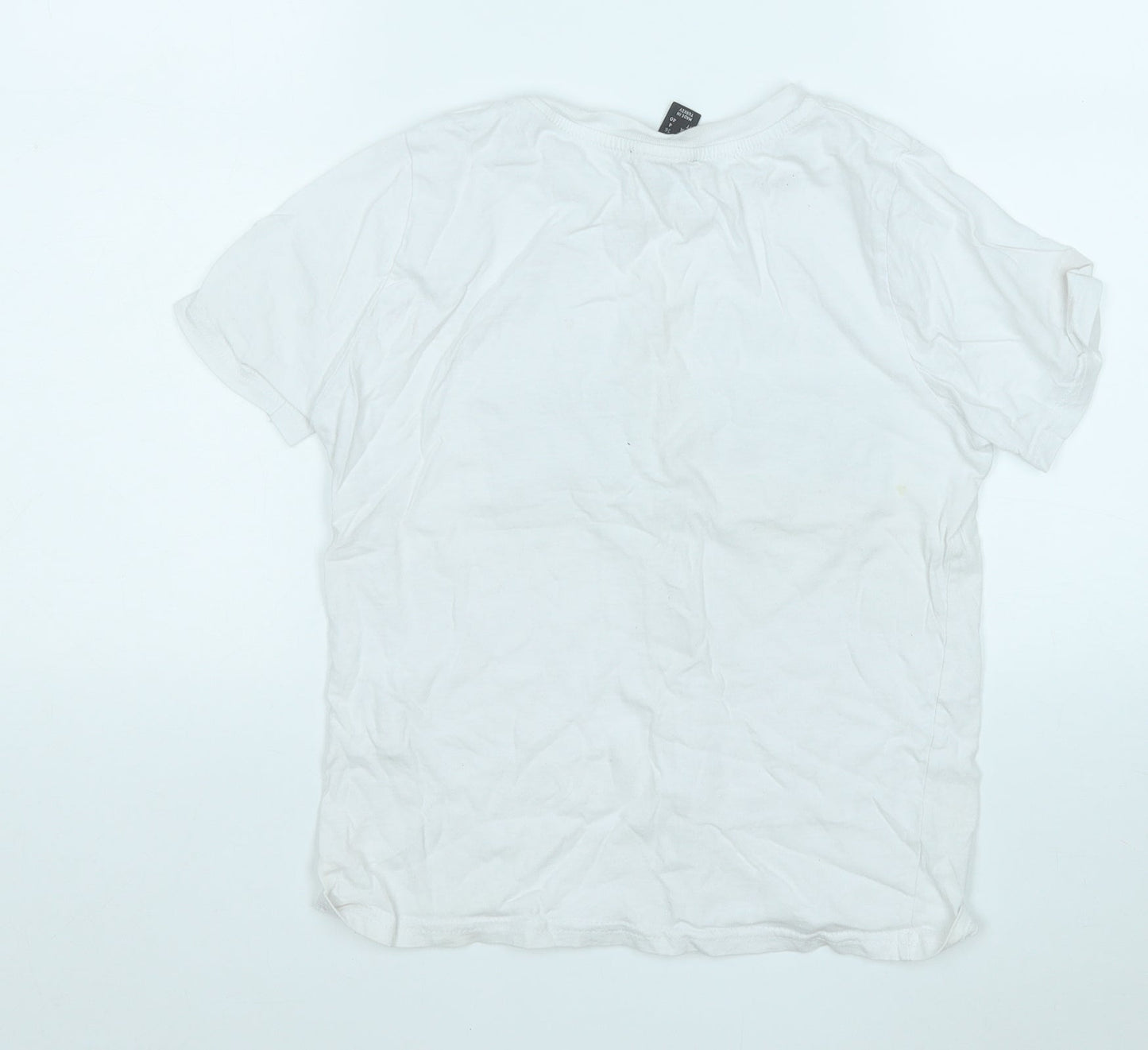 Atmosphere Womens White  Cotton Basic T-Shirt Size 8 Round Neck