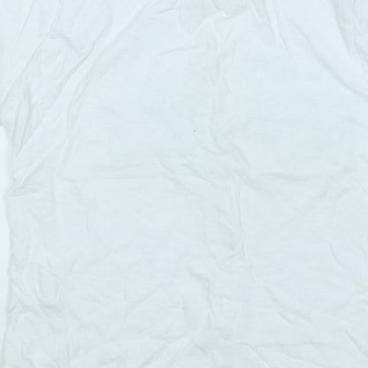 Atmosphere Womens White  Cotton Basic T-Shirt Size 8 Round Neck