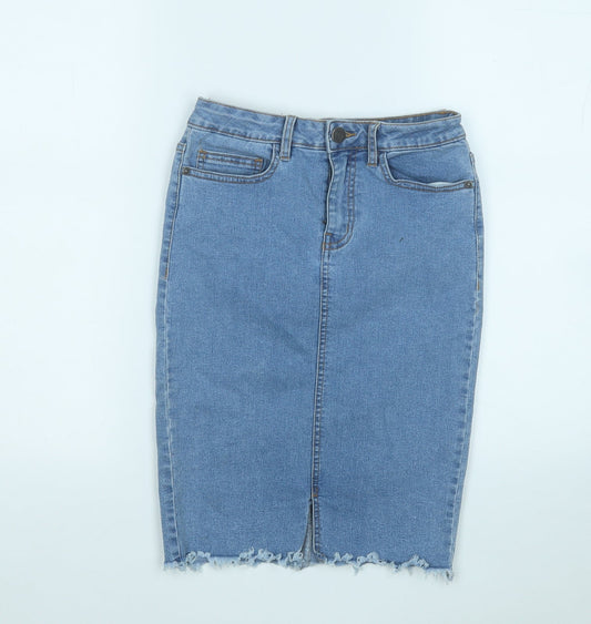 Noisy may Womens Blue  Cotton A-Line Skirt Size XS