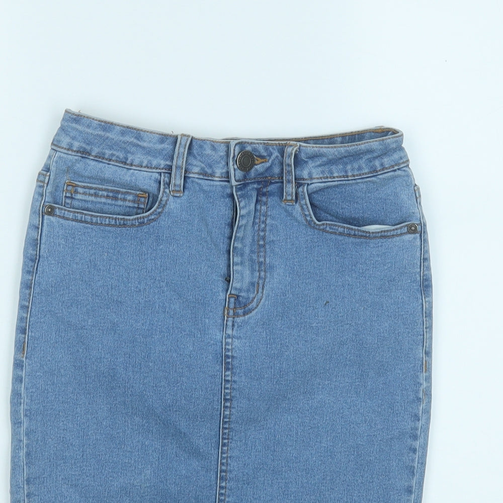 Noisy may Womens Blue  Cotton A-Line Skirt Size XS