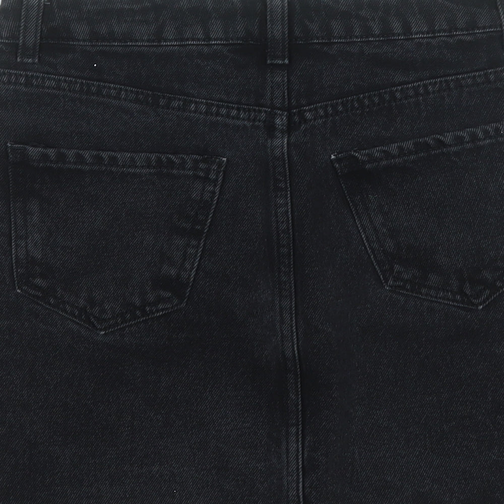 New Look Womens Black  Cotton A-Line Skirt Size 6