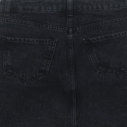 New Look Womens Black  Cotton A-Line Skirt Size 6