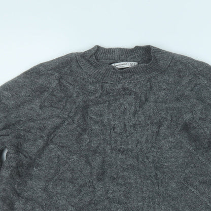 Stradivarius Womens Grey Round Neck  Acrylic Pullover Jumper Size S