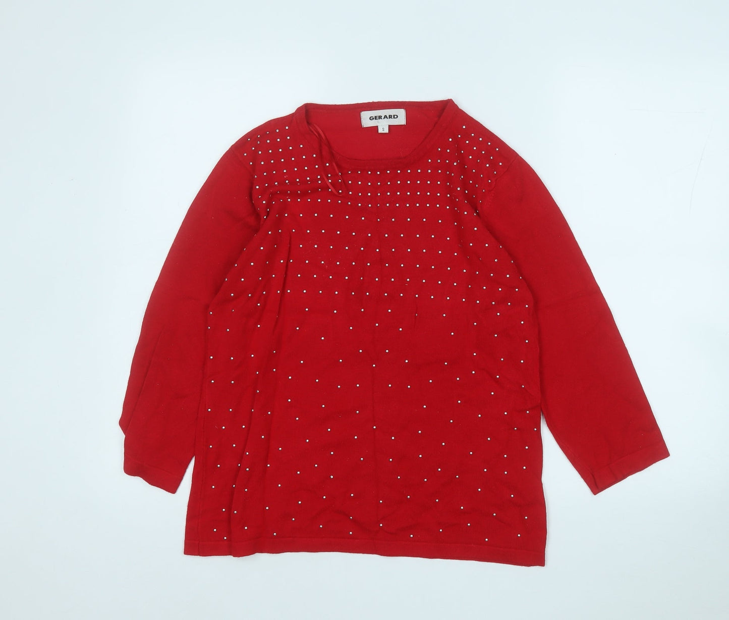 GERARD Womens Red Round Neck  Viscose Pullover Jumper Size S