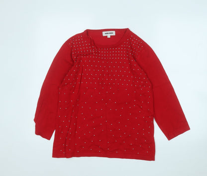 GERARD Womens Red Round Neck  Viscose Pullover Jumper Size S