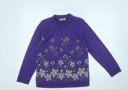 Womens UK Size M Glimpse Design Purple Pullover Jumper