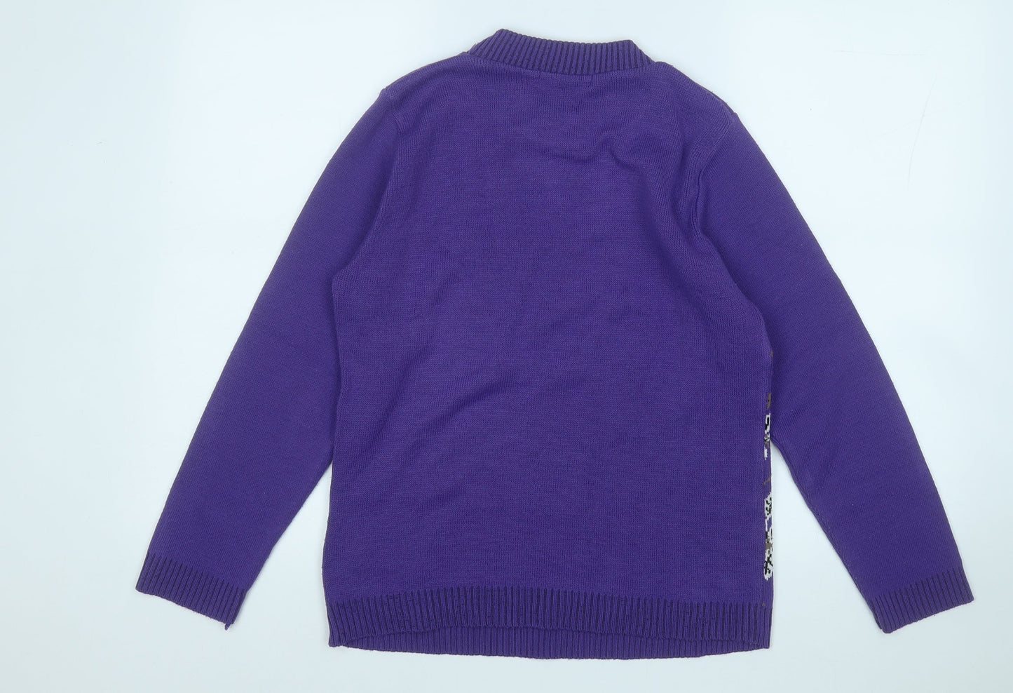 Womens UK Size M Glimpse Design Purple Pullover Jumper