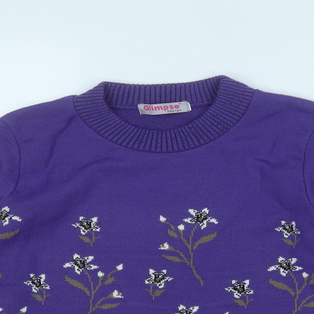 Womens UK Size M Glimpse Design Purple Pullover Jumper