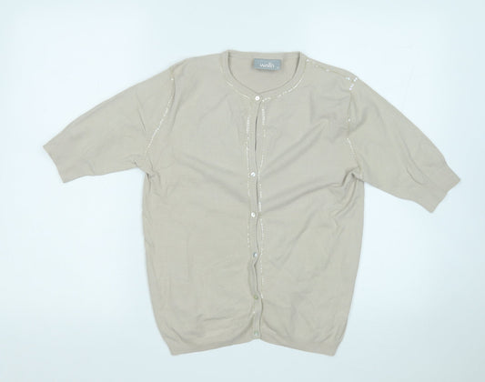 Womens UK Size 12 Wallis Beige Cardigan Jumper