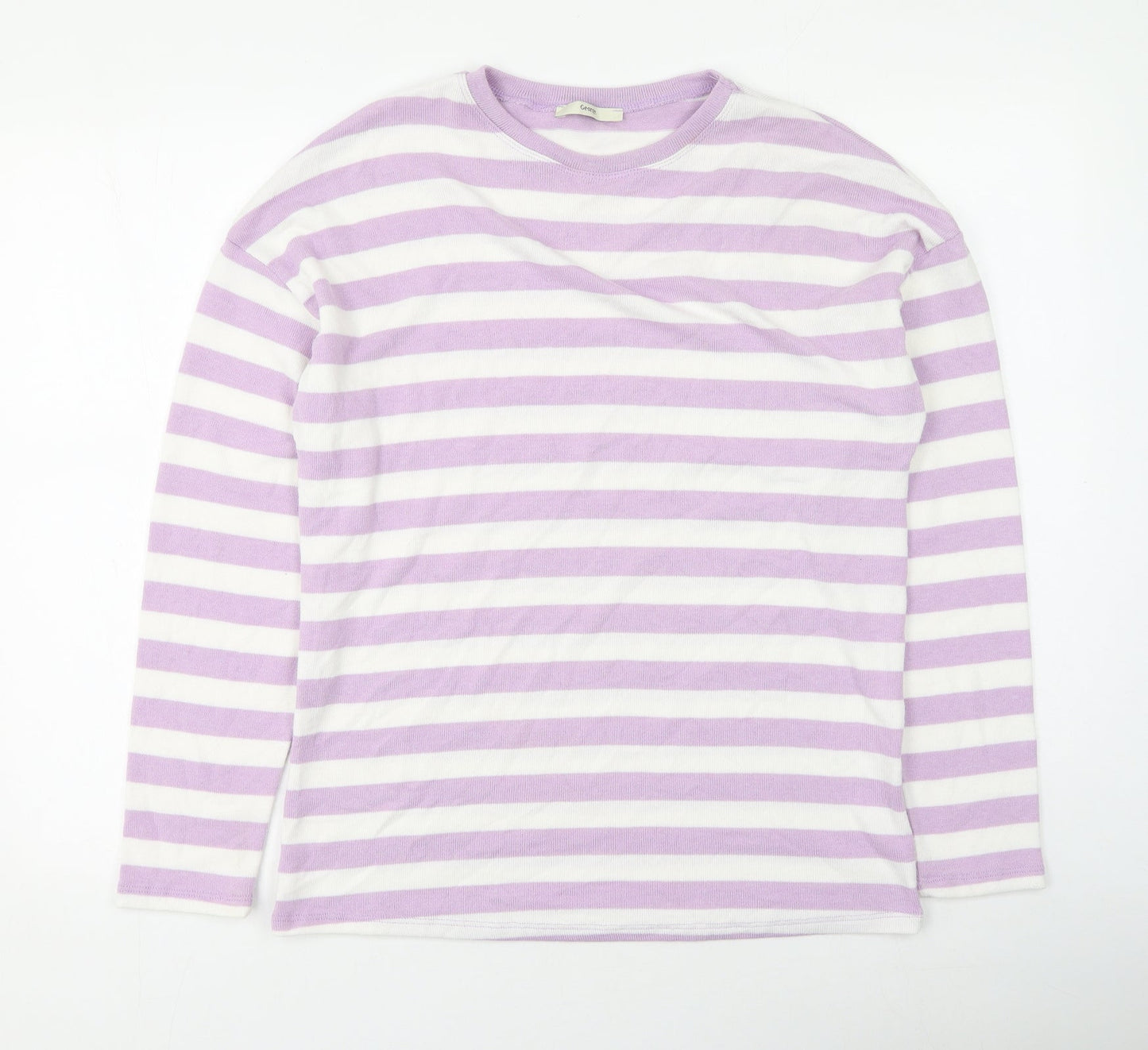 George  Womens Multicoloured Round Neck Striped Polyester Pullover Jumper Size 14