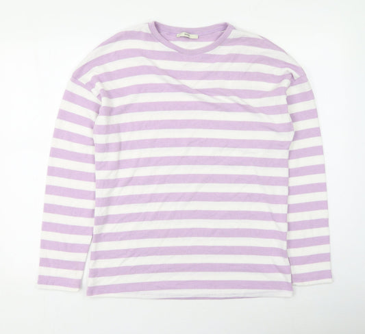 George  Womens Multicoloured Round Neck Striped Polyester Pullover Jumper Size 14