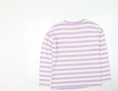 George  Womens Multicoloured Round Neck Striped Polyester Pullover Jumper Size 14