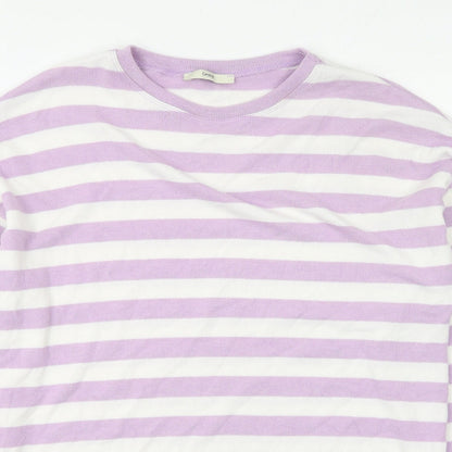 George  Womens Multicoloured Round Neck Striped Polyester Pullover Jumper Size 14