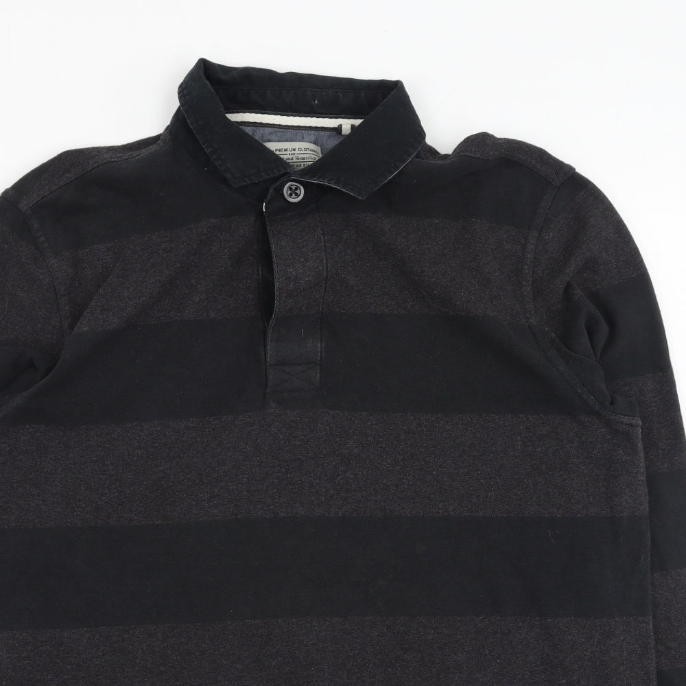 TU Mens Multicoloured Collared Striped Polyester Pullover Jumper Size M